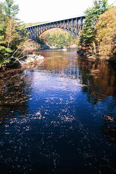 Millers River view of French King Bridge - Confluence with Connecticut River