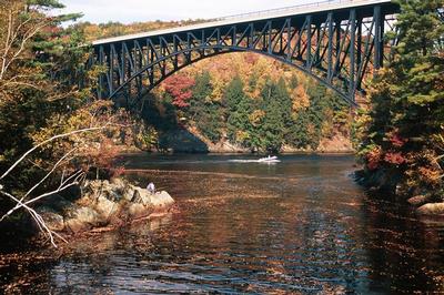 Millers River view of French King Bridge - Confluence with Connecticut River